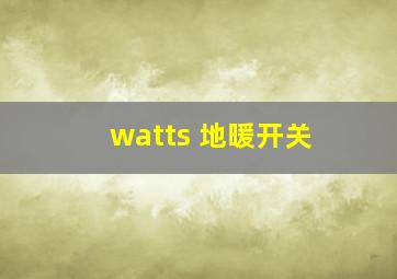 watts 地暖开关